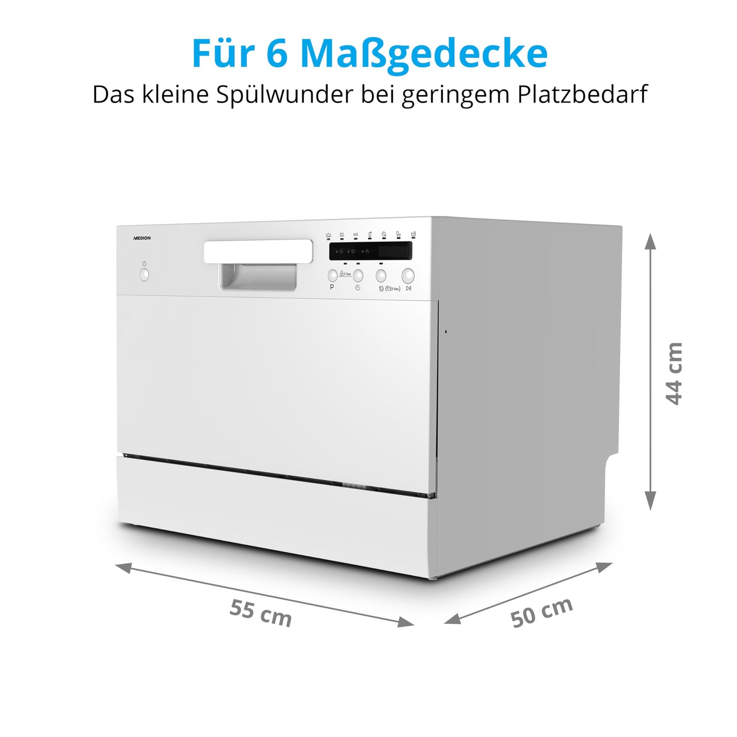 MEDION DWT 60 Tischgeschirrspüler 6 Gedecke Weiß MD37496