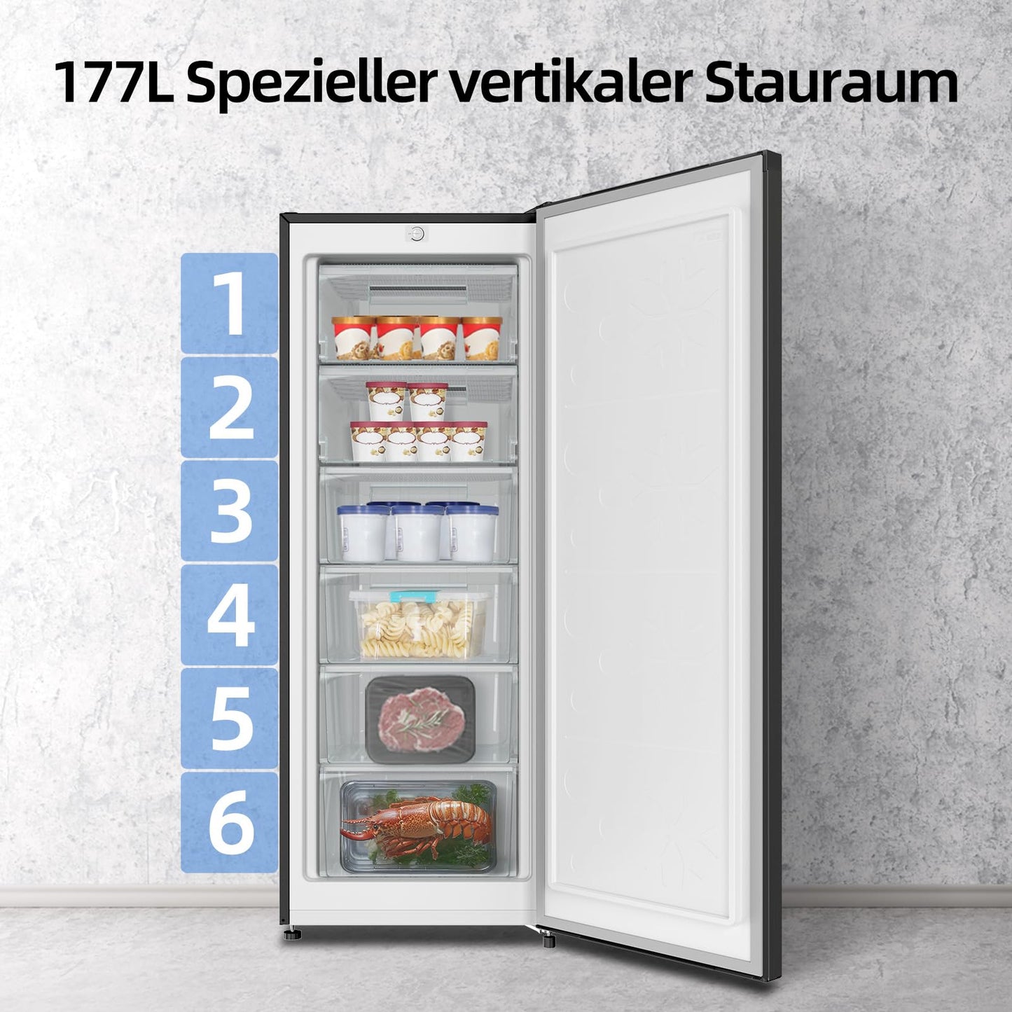 CHiQ Gefrierschrank 177L – 144cm, Weiß