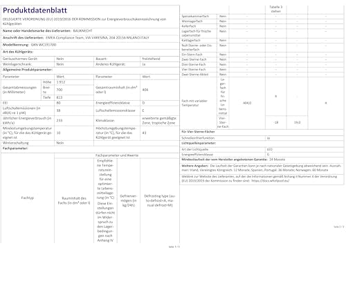Bauknecht Gefrierschrank 404L – 191cm, NoFrost, Weiß