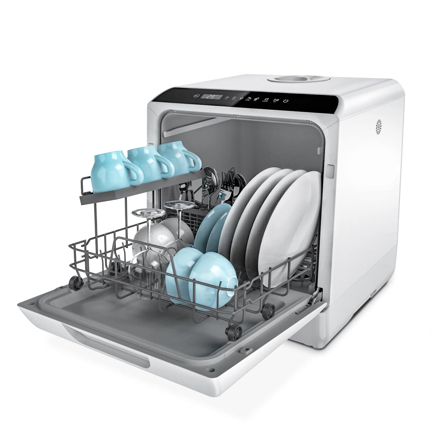 Hermitlux Mini Geschirrspüler 4 Gedecke Warmlufttrocknung