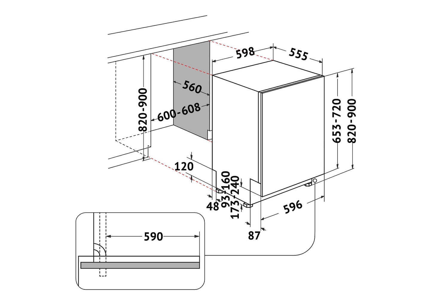 Bauknecht B2I HD526 A Vollintegrierbarer Geschirrspüler 60cm