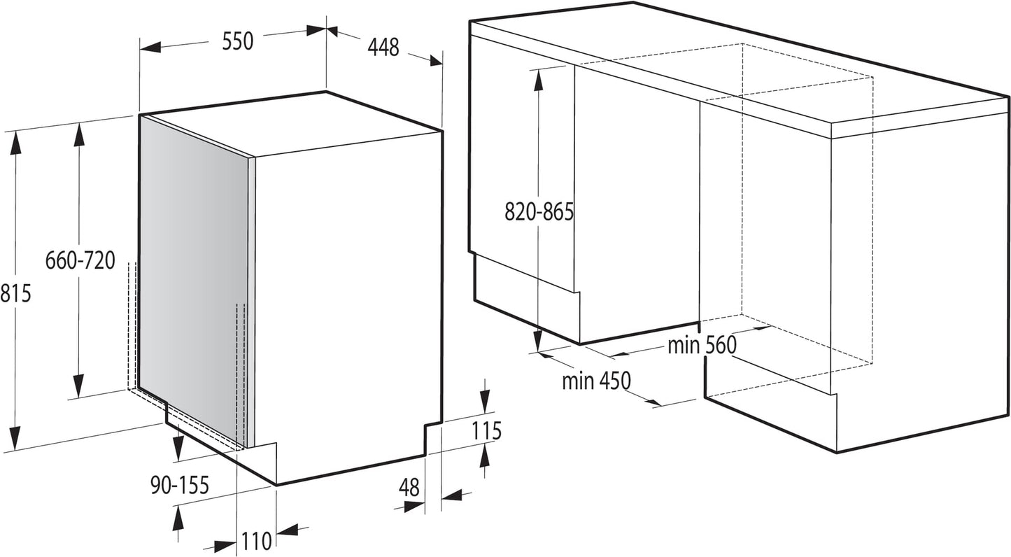 Gorenje GV 520E 10 Vollintegrierter Geschirrspüler