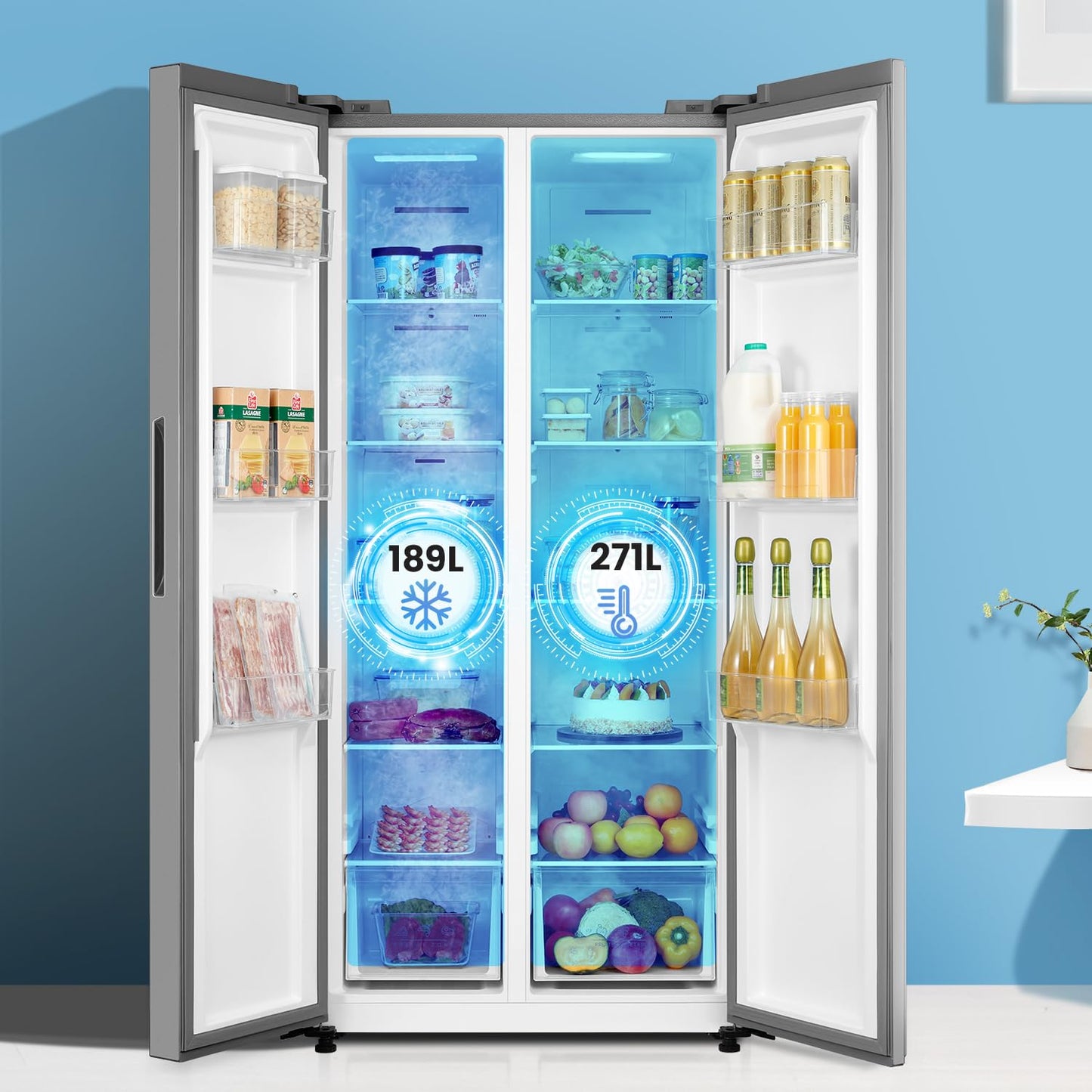 Comfee Side-by-Side Kühlschrank 460L – No Frost, Inox