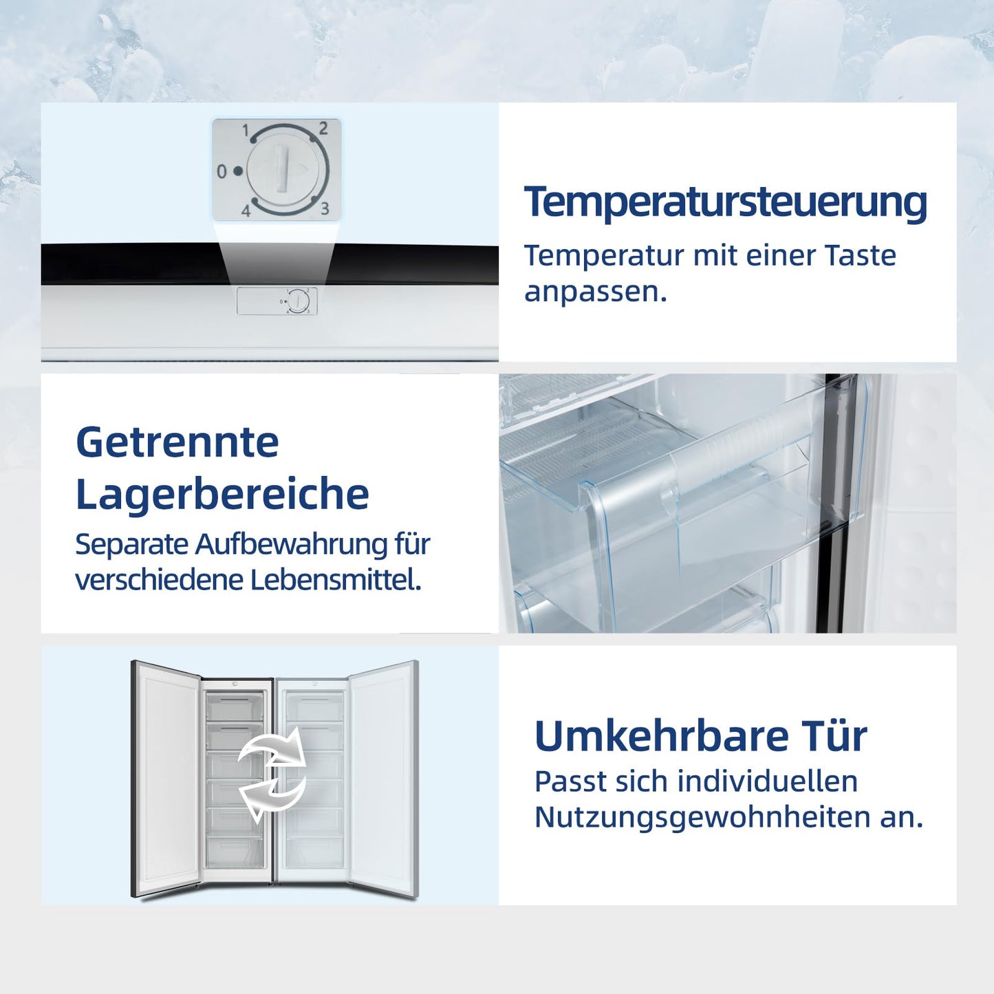 CHiQ Gefrierschrank 177L – 144cm, Weiß