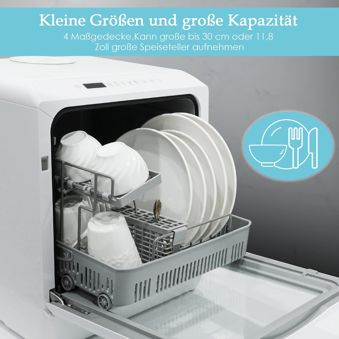 Mini Tischgeschirrspüler Freistehend 5L 6 Programme
