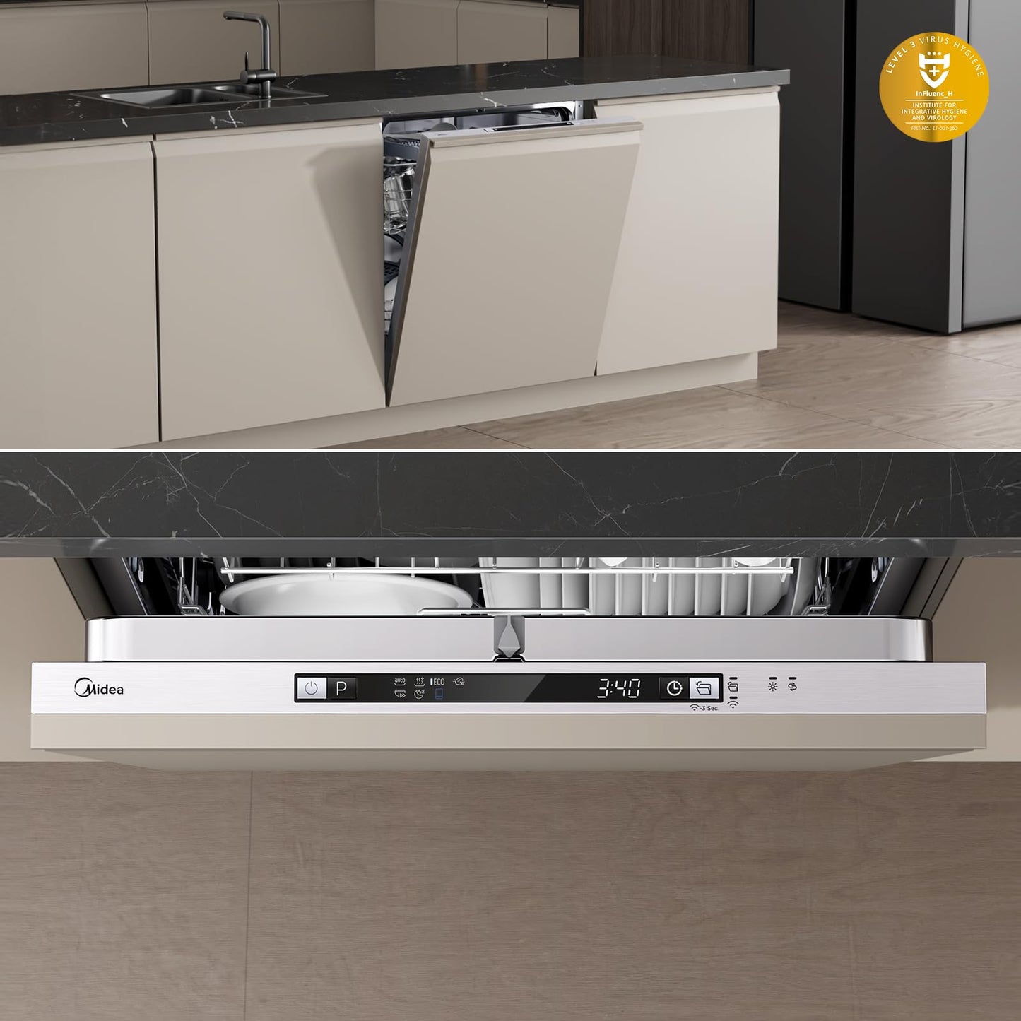 Midea Vollintegrierter Einbau-Geschirrspüler 60cm