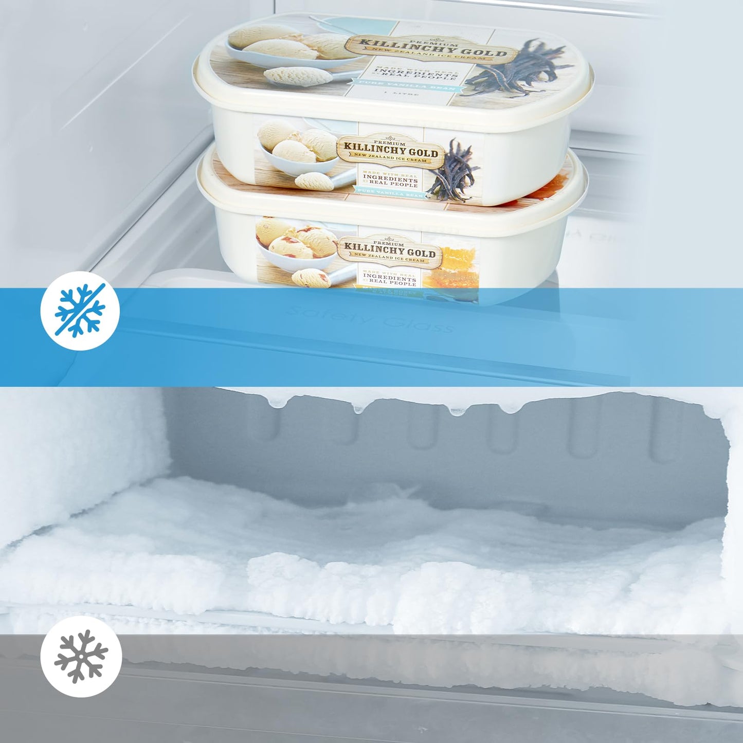 Midea Kühlschrank/Gefrierschrank 273L – 185cm, No Frost, Inox