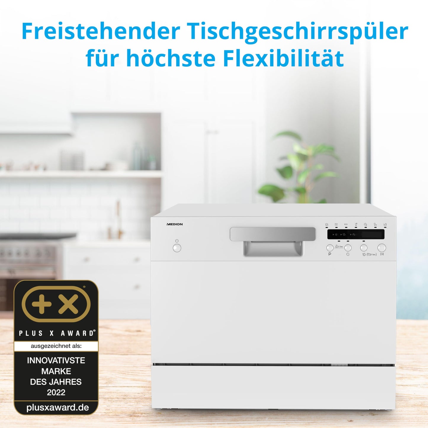 MEDION DWT 60 Tischgeschirrspüler 6 Gedecke Weiß MD37496