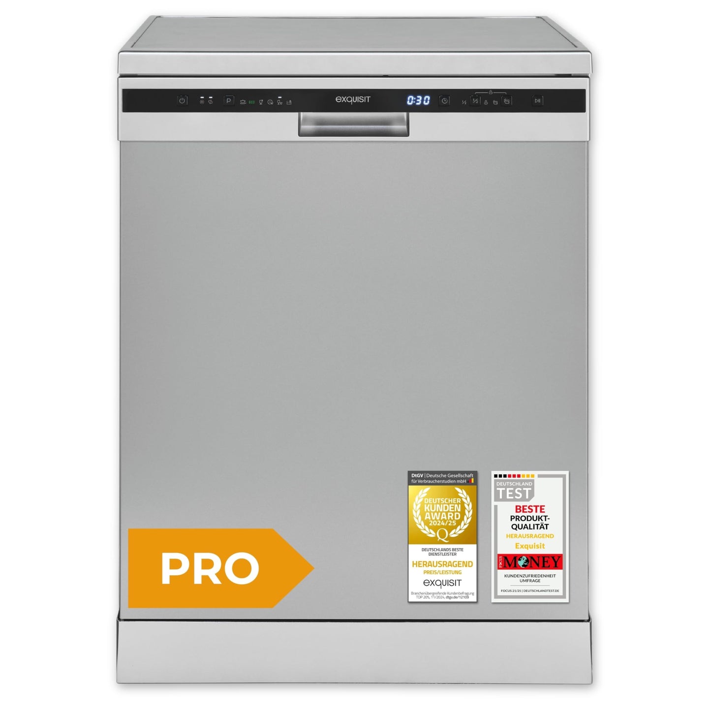 Exquisit GSP56314-030C Freistehender Geschirrspüler 60cm Silber