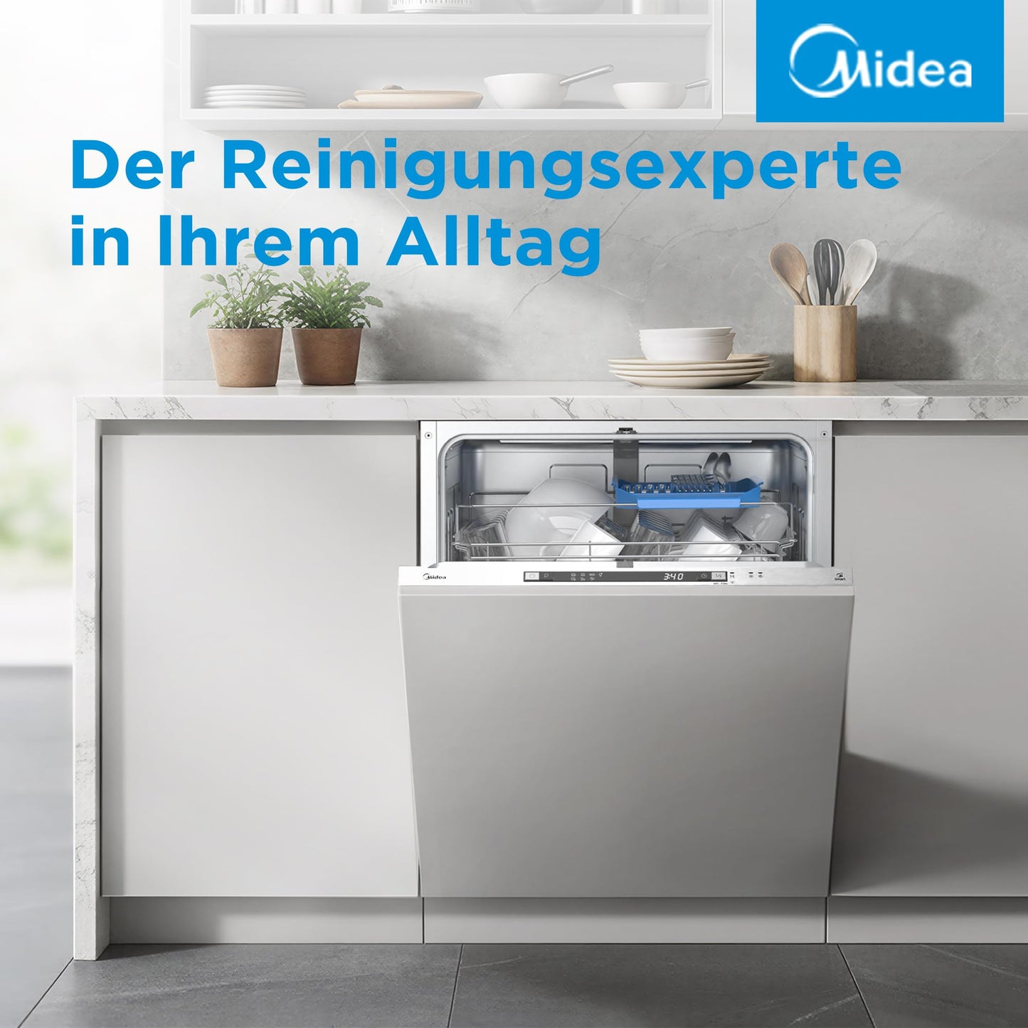 Midea Vollintegrierter Einbau-Geschirrspüler 60cm 14 Maßgedecke