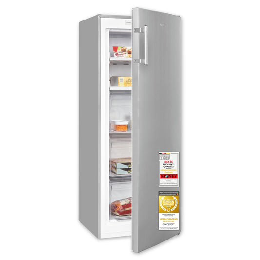 Exquisit Gefrierschrank 161L – No Frost, Inox Look