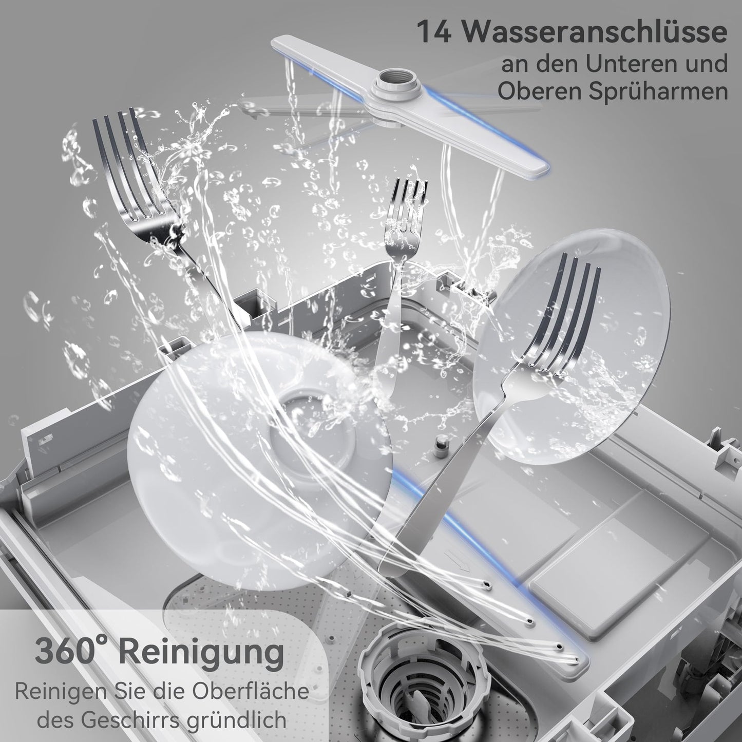 Hermitlux Mini Geschirrspüler 4 Gedecke Warmlufttrocknung