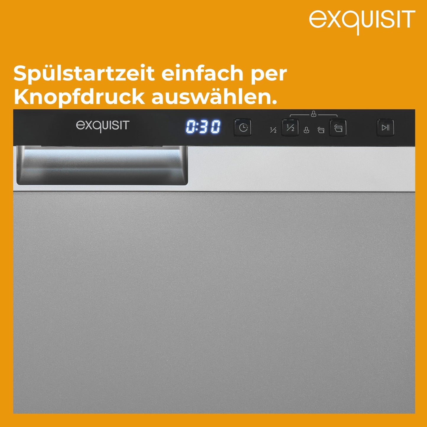 Exquisit GSP56314-030C Freistehender Geschirrspüler 60cm Silber